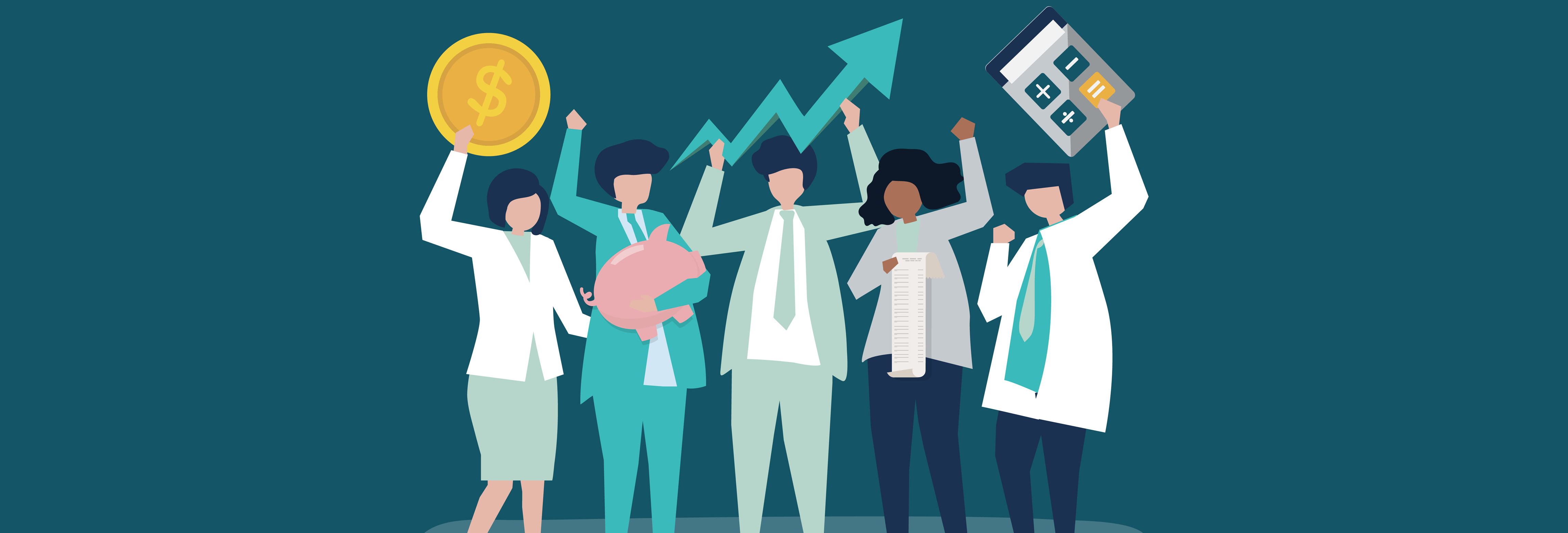 An illustrative image representing various employee benefits, such as health, wellness, and financial perks.